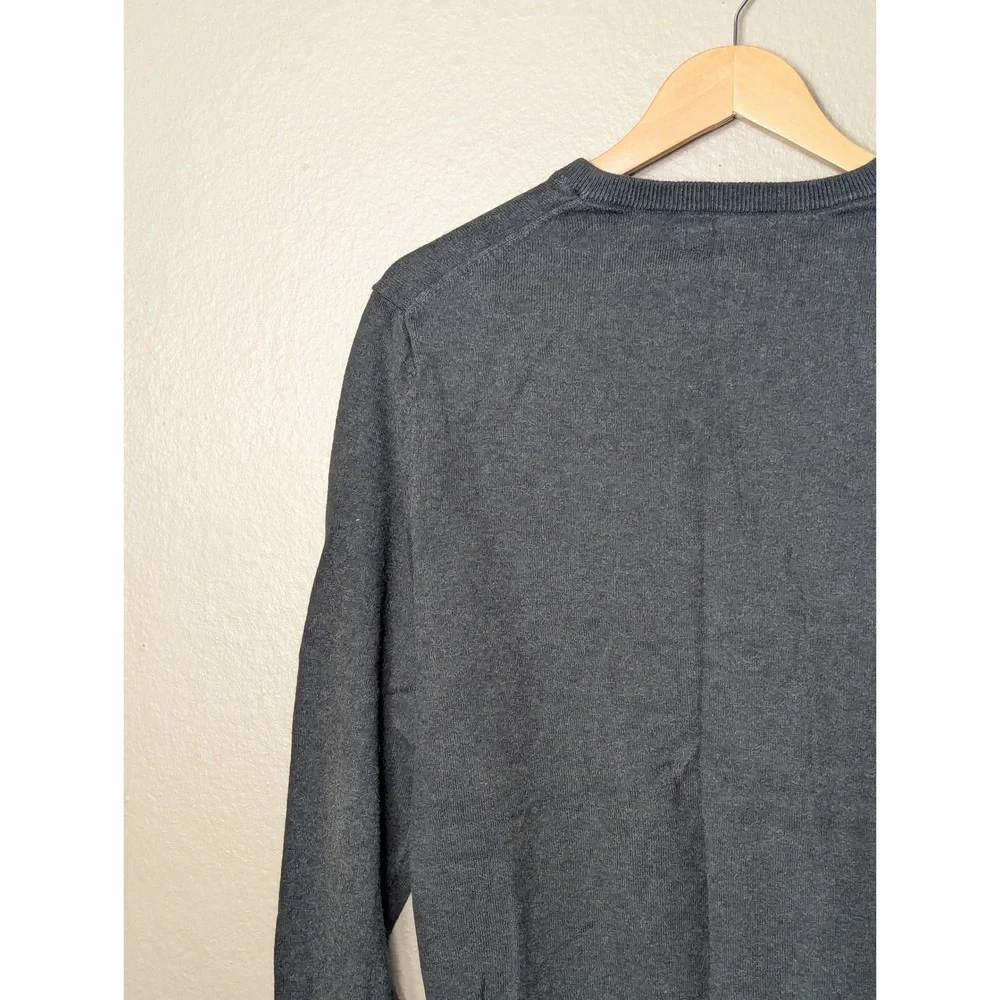 Banana Republic V-Neck Sweater Mens S Grey Luxe Yarn Cotton Silk Cashmere